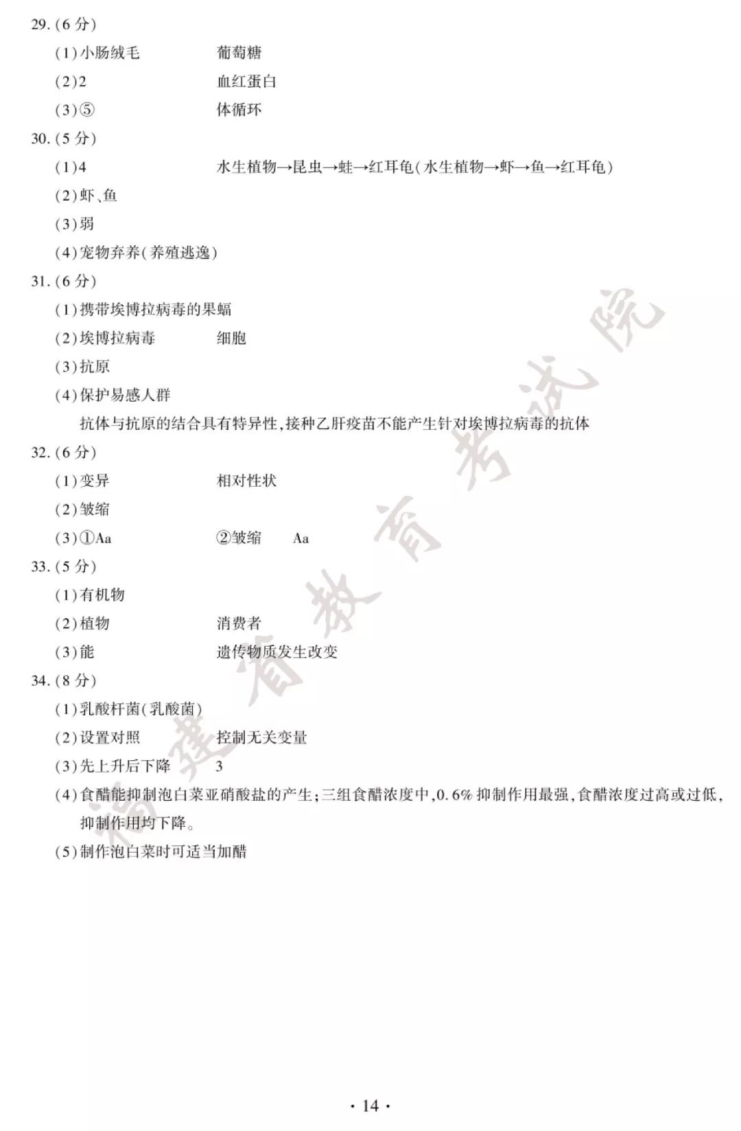 生地会考专题卷，生地会考的试卷及答案 